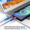 USB-C zu USB-C Kabel 480mbps 60W mit Metall Stecker - Rot Produktbild-Vorschau 2