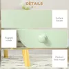 Collage of close-up shots highlighting details of a green side table. Voir les images du produit