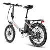 A white and black electric bicycle is shown against a white background. Podgląd zdjęcia produktu