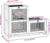 A line drawing diagram of a wooden hamster cage with dimensions indicated. Náhľad obrázku produktu