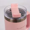 Thermobecher mit Strohhalm Edelstahl 1,18 Liter Rosa Produktbild-Vorschau 5