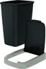 A black trash can with its lid and base, shown separately against a white background. Podgląd zdjęcia produktu