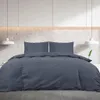 Bettwäsche-Set Anthrazit 200x220 cm Leichte Mikrofaser Produktbild-Vorschau 3