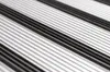 A close-up, angled view of a ribbed surface with alternating silver and black stripes. Produktbild-Vorschau