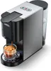 A coffee machine is brewing espresso into a glass cup. Produktbild-Vorschau