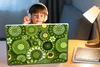 MuchoWow® Laptop Aufkleber Sticker Cover Blumen - Grün - Produktbild-Vorschau 3