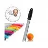 A collage of a Microplane grater with a portrait of a person and a row of colorful graters. Anteprima dell’immagine prodotto