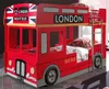 Vipack Etagenbett Autobett London Bus, Rot, 215x96x132 cm Produktbild-Vorschau 1