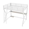 Hochbett mit Schreibtisch und LED-Beleuchtung, 90x200 cm, Produktbild-Vorschau 8