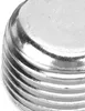 A close-up, detailed view of a metal threaded pipe plug. Náhľad obrázku produktu