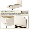 A collage of images showing a bed frame with close-ups of its features and descriptive text. Produktbild-Vorschau