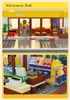 A collage showing a model of a Shell gas station with a shop and car wash, and a close-up of the shop interior with a cash register and shelves of goods. Podgląd zdjęcia produktu