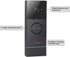 A diagram of a video doorbell with labels pointing out its features. Voir les images du produit