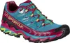 Trailrunning-Schuh "Ultra Raptor II Woman" von La Sportiva in Türkis und Magenta mit griffiger Sohle. Vista previa de la imagen del producto