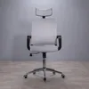 Bürodrehstuhl Herry mit Kopfstütze und Armlehnen in grau. Produktbild-Vorschau 1