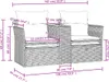 VidaXL 365805, 2 sedadlo/sedadiel, Krém, 110 kg, 535 mm, Náhľad obrázku produktu 11