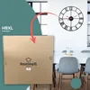 HSXL - Große Wanduhr Schwarz mit goldenen Zeigern - 60cm Produktbild-Vorschau 2