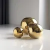 Dekorative Keramikkugel 11 cm gold Produktbild-Vorschau 3