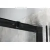 A close-up view of the top corner of a shower enclosure, showing the black metal frame and a glass panel. Anteprima dell’immagine prodotto