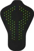 A black back protector with green circular perforations. Produktbild-Vorschau