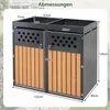 COSTWAY Mülltonnenbox 2er für 2 Tonnen aus verzinktem Stahl Produktbild-Vorschau 3