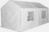 A white party tent with windows is shown from a side angle. Produktbild-Vorschau