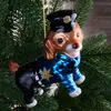 BRUBAKER Polizei Hund Weihnachtskugel aus Glas - Handbemalt Produktbild-Vorschau 2