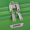 A close-up view of a green suitcase with zippers and a lock. Náhľad obrázku produktu