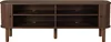 A dark brown wooden TV stand with four open shelves and two doors on the sides, shown from the front on a white background. Anteprima dell’immagine prodotto