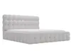 A light gray upholstered bed frame with a tufted headboard and footboard, shown from a side angle on a white background. Produktbild-Vorschau