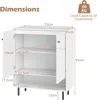 KOMFOTTEU Mobile da cucina con 2 ante e 1 ripiano aperto, Anteprima dell’immagine prodotto 5