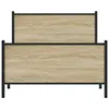 vidaXL Metallbett ohne Matratze Sonoma-Eiche 100x200 cm Produktbild-Vorschau 4