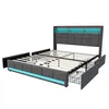 Cama tapizada INONEFT de 180x200 cm con 4 cajones, cama Vista previa de la imagen del producto 13