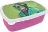 KitchenYeah® Lunchbox Brotzeit Brotdose 17x11 cm Affe - Produktbild-Vorschau 1
