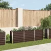 A garden scene with raised planter boxes in front of a wooden fence. Produktbild-Vorschau
