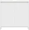 A front view of a white cabinet with two doors. Produktbild-Vorschau
