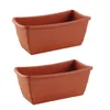 2x Pflanzschale Eckig aus Kunststoff Terracotta 26 x 13 cm Produktbild-Vorschau 1