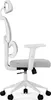A white office chair is shown from the side against a white background. Produktbild-Vorschau