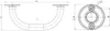 Technical drawing of a grab bar with dimensions. Náhled obrázku produktu