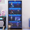 Merax skleněná vitrína s LED osvětlením, 4 dvířka, Náhled obrázku produktu 3