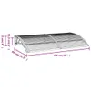 Türvordach Grau 150x75 cm Polycarbonat Produktbild-Vorschau 6