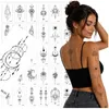 Tatouages temporaires de style bohème, couleur noire, lot Voir les images du produit 1