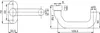 Technical drawing with dimensions of a door handle. Produktbild-Vorschau