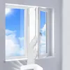 A window with a mobile air conditioner hose adapter installed. Produktbild-Vorschau