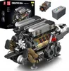 A detailed model of a W16 engine, likely a building block set, displayed on a white background with some additional components and packaging shown. Voir les images du produit