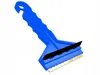 A blue ice scraper with a brass blade is shown against a white background. Náhled obrázku produktu