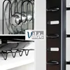 A collage showing a kitchen organizer with pots and pans, and a close-up of the organizer's structure. Anteprima dell’immagine prodotto