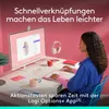 A woman is working at a desk with a computer, keyboard, and mouse. The scene is set in a modern, organized workspace with a pink color scheme. Náhľad obrázku produktu