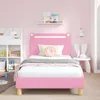 vidaXL Kinderbettgestell mit Kopfteil Rosa 90 x 200 cm Produktbild-Vorschau 3