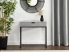 A console table with a drawer, a lamp, and a plant in a room. Náhled obrázku produktu